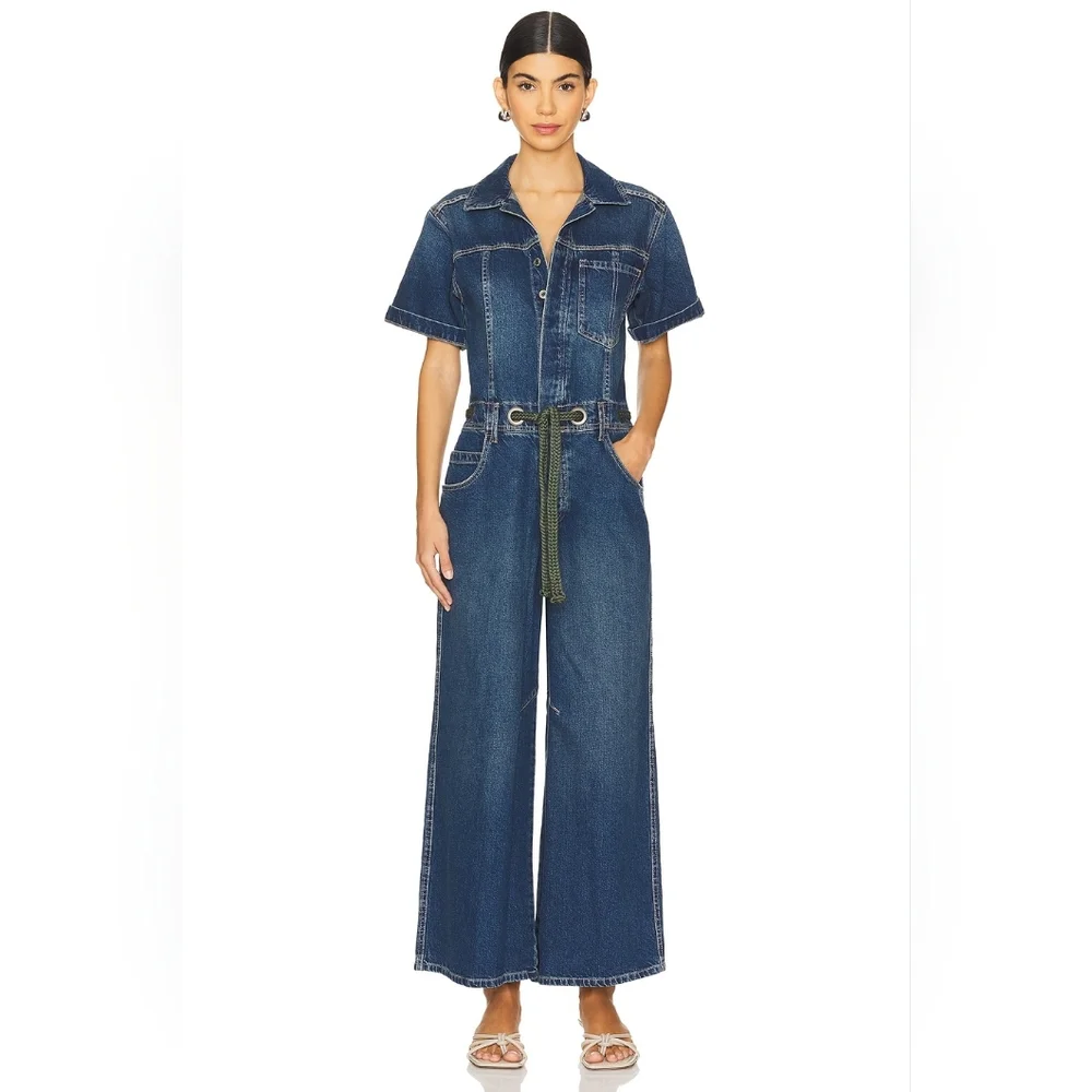 Revolve x We The Free Edison Wide Leg Coverall in Cerulean Skies - Picture 1 of 15